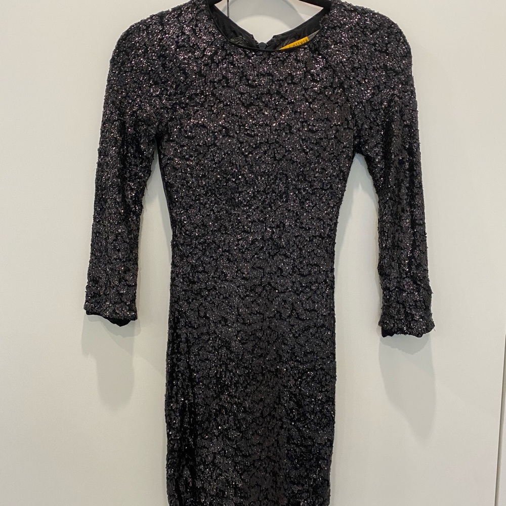 Alice + Olivia black sequin dress